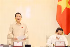 Phó Chủ tịch Quốc hội Nguyễn Đức Hải điều hành phiên hop. (Ảnh: Trọng Đức/TTXVN)