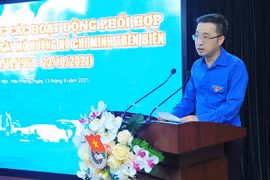 Bí thư Ban Chấp hành Trung ương Đoàn Nguyễn Tường Lâm phát biểu tại lễ phát động. (Ảnh: Minh Đức/TTXVN)