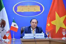 Thứ trưởng Bộ Ngoại giao Nguyễn Quốc Dũng đồng chủ trì Tham khảo chính trị cấp Thứ trưởng Ngoại giao Việt Nam-Liên bang Mexico lần thứ VI. (Ảnh: Lâm Khánh/TTXVN)