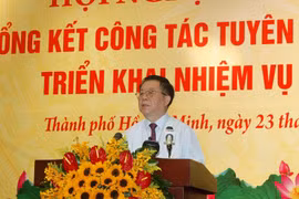 Ông Nguyễn Trọng Nghĩa, Bí thư Trung ương Đảng, Trưởng Ban Tuyên giáo Trung ương phát biểu tại Hội nghị. (Ảnh: Thanh Vũ/TTXVN)