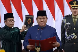 Lễ nhậm chức Tổng thống Indonesia của ông Prabowo. (Ảnh: TTXVN phát)