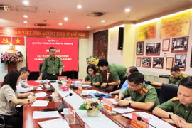 Trung tướng Nguyễn Ngọc Toàn, Cục trưởng Cục Công tác Đảng và công tác chính trị (Bộ Công an), Trưởng Ban tổ chức giải phát biểu. (Ảnh: Nam Sương/TTXVN)
