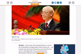 Báo Handelsblatt (Thương mại) đăng bài viết ca ngợi thành tích chống dịch COVID-19 và phát triển kinh tế của Việt Nam. (Ảnh: Mạnh Hùng/TTXVN)