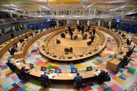 Toàn cảnh Hội nghị thượng đỉnh EU tại Brussels, Bỉ, ngày 10/12/2020. (Ảnh: AFP/TTXVN)