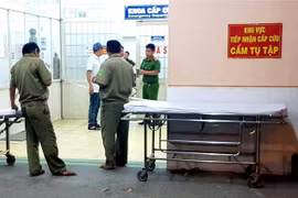 Công an phong tỏa hiện trường vụ việc. (Ảnh: TTXVN phát)