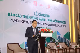 Thứ trưởng Bộ Công Thương Đặng Hoàng An phát biểu tại Lễ công bố Triển vọng năng lượng Việt Nam 2021. (Ảnh: Đức Duy/Vietnam+)