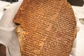 Phiến đất sét khắc sử thi Gilgamesh được bán với giá 1,67 triệu USD cho chuỗi thủ công mỹ nghệ Hobby Lobby để trưng bày tại Bảo tàng Kinh thánh ở Washington (Mỹ). (Nguồn: washingtonpost.com)