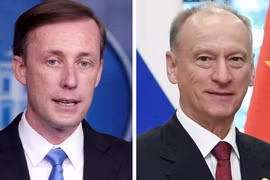 Cố vấn An ninh quốc gia Mỹ Jake Sullivan (trái) và Thư ký Hội đồng An ninh Nga Nikolai Patrushev. (Nguồn: Xinhua)