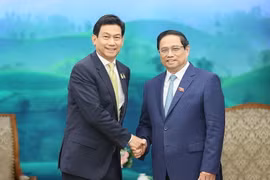 Thủ tướng Phạm Minh Chính tiếp Phó Thủ tướng, Bộ trưởng Ngoại giao Thái Lan Parnpree Bahiddha-Nukara. (Ảnh: Dương Giang/TTXVN)