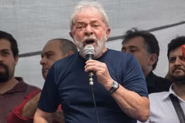 Ảnh tư liệu: Cựu Tổng thống Brazil Luiz Inacio Lula da Silva phát biểu tại một sự kiện ở Sao Paulo ngày 7/4. (Nguồn: AFP/TTXVN)