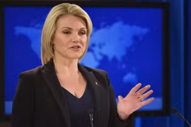 Người phát ngôn Bộ Ngoại giao Mỹ Heather Nauert. (Nguồn: AFP)