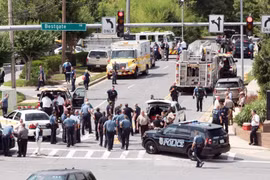 Hiện trường vụ xả súng. (Nguồn: Capital Gazette)