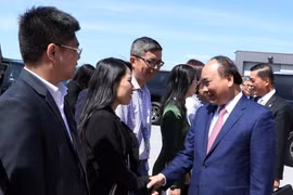 Lễ tiễn Thủ tướng Nguyễn Xuân Phúc tại sân bay quốc tế Jean-Lesage, thành phố Quebec. (Ảnh: Thống Nhất/TTXVN)
