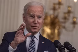 Tổng thống Mỹ Joe Biden phát biểu tại Nhà Trắng, Washington, DC. (Ảnh: AFP/TTXVN)