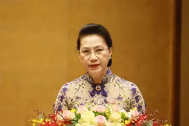 Chủ tịch Quốc hội Nguyễn Thị Kim Ngân phát biểu khai mạc Kỳ họp thứ 11, Quốc hội khóa XIV. (Ảnh: Phương Hoa/TTXVN)