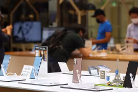 Một cửa hàng bán điện thoại Samsung ở Seoul, Hàn Quốc. (Nguồn: Yonhap)