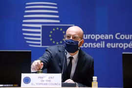Chủ tịch Hội đồng châu Âu Charles Michel chủ trì Hội nghị thượng đỉnh EU tại Brussels, Bỉ, ngày 10/12/2020. (Ảnh: THX/TTXVN)