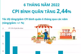 Chỉ số giá tiêu dùng bình quân sáu tháng năm 2022 tăng 2,44%