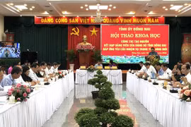 Hội thảo khoa học về "Công tác tạo nguồn, kết nạp đảng viên của Đảng bộ tỉnh Đồng Nai đáp ứng yêu cầu nhiệm vụ trong tình hình mới," do Tỉnh ủy Đồng Nai tổ chức ngày 3/8/2022. (Ảnh: Nguyễn Văn Việt/TTXVN)