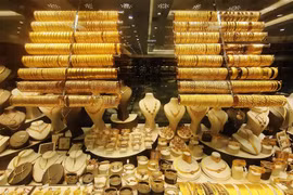 Một cửa hàng vàng ở Istanbul (Thổ Nhĩ Kỳ). (Ảnh: THX/TTXVN)