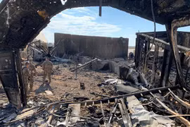 Cảnh tàn phá tại căn cứ không quân Ain al-Asad ở tỉnh Anbar (Iraq), sau vụ tấn công ngày 13/1/2020. (Ảnh: AFP/TTXVN)