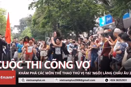 Trải nghiệm thử thách vừa cõng vợ vừa nhảy sạp tại 'Ngôi làng châu Âu'