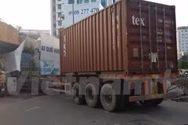 Hiện trường một vụ tai nạn do container gây ra. (Ảnh minh họa​. Nguồn: Vietnam+)