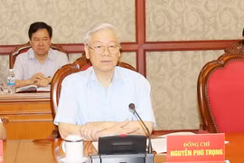 Tổng Bí thư Nguyễn Phú Trọng phát biểu tại cuộc họp. (Ảnh: Trí Dũng/TTXVN)