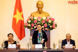 Chủ tịch Quốc hội Nguyễn Thị Kim Ngân phát biểu khai mạc. (Ảnh: Trọng Đức/TTXVN)