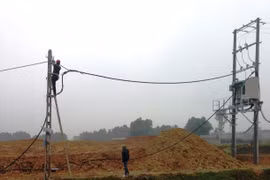 Trạm biến áp 630KVA đứng tên ông Thanh tại xã Bắc Phú, huyện Sóc Sơn (Ảnh: PV/Vietnam+) 