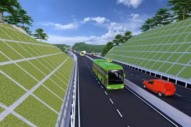 Phối cảnh một tuyến đường bộ cao tốc 4 làn xe. (Ảnh: PV/Vietnam+)