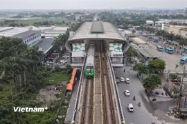 Miễn phí vé tàu Cát Linh-Hà Đông và Nhổn-Ga Hà Nội trong 9 ngày nghỉ Tết. (Ảnh: PV/Vietnam+)