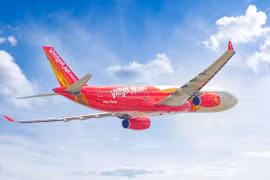 Máy bay của hãng hàng không Vietjet sử dụng để khai thác các đường bay quốc tế. (Ảnh: PV/Vietnam+)