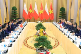 Chủ tịch nước Trần Đại Quang và Tổng thống Cộng hòa Ba Lan Andrzej Duda hội đàm. (Ảnh: Nhan Sáng/TTXVN)