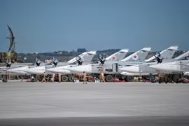 Máy bay chiến đấu của Nga đóng quân tại căn cứ không quân Khmeimim ở tỉnh Latakia của Syria. (Nguồn: Sputnik)