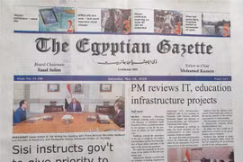 Tờ The Egyptian Gazette (Công báo Ai Cập) - tờ báo tiếng Anh lâu đời nhất ở Trung Đông. (Ảnh: Anh Tuấn/TTXVN)