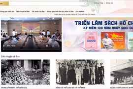 Ảnh chụp màn hình trang web Triển lãm sách kỷ niệm 130 năm Ngày sinh Chủ tịch Hồ Chí Minh.