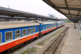 Đoàn tàu của Công ty cổ phần Đường sắt Hà Nội tại ga Hà Nội. (Ảnh: Minh Sơn/Vietnam+)
