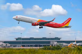 Máy bay của hãng hàng không Vietjet Air. (Ảnh: CTV/Vietnam+)