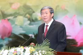 Ông Đinh Thế Huynh, Ủy viên Bộ Chính trị, Thường trực Ban Bí thư phát biểu ý kiến. (Ảnh: Nhan Sáng/TTXVN)