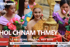 Tái hiện Lễ Chol Chnam Thmey, cầu mong an lành và may mắn. (Ảnh: Việt Hưng/Vietnam+)