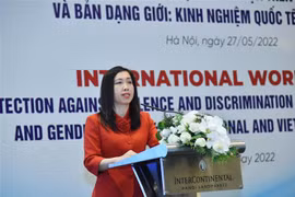 Trợ lý Bộ trưởng, Bộ Ngoại giao Lê Thị Thu Hằng phát biểu khai mạc. (Ảnh: TTXVN)