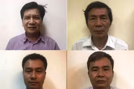 Cựu Chủ tịch VEAM Trần Ngọc Hà (trên cùng, bên trái) và các bị can trong vụ án. (Ảnh: Bộ Công an cung cấp)
