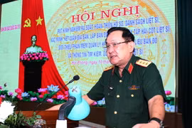 Thượng tướng Võ Minh Lương phát biểu kết luận Hội nghị. (Nguồn: Báo điện tử Đảng Cộng sản)