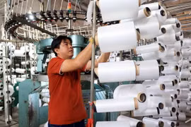 Sản xuất tơ sợi cho ngành dệt may tại huyện Bình Chánh, Thành phố Hồ Chí Minh. (Ảnh: Hồng Đạt/TTXVN)
