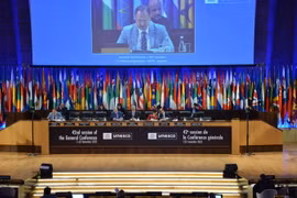 Đại hội đồng UNESCO vinh danh Đại danh y Lê Hữu Trác. (Ảnh: Ngọc Hiệp/TTXVN)