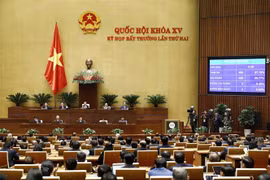 480/485 đại biểu, biểu quyết thông qua Nghị quyết về việc điều chỉnh kế hoạch vốn vay lại năm 2022 của các địa phương, bổ sung dự toán chi thường xuyên năm 2021 nguồn vốn viện trợ không hoàn lại của nước ngoài; điều chỉnh dự toán kinh phí chưa sử dụng hết