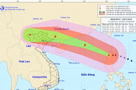 Vị trí và đường đi của bão Mangkhut. (Nguồn: nchmf.gov.vn)