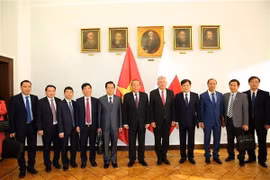 Phó Thủ tướng Thường trực Trương Hòa Bình hội kiến Chủ tịch Thượng viện Ba Lan Stanislaw Karczewski. (Ảnh: Phạm Thắng/TTXVN)