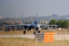Trong ảnh: Máy bay quân sự của Nga tại căn cứ không quân Hmeimim ở tỉnh Latakia, Syria ngày 26/9/2019. (Nguồn: AFP/TTXVN)